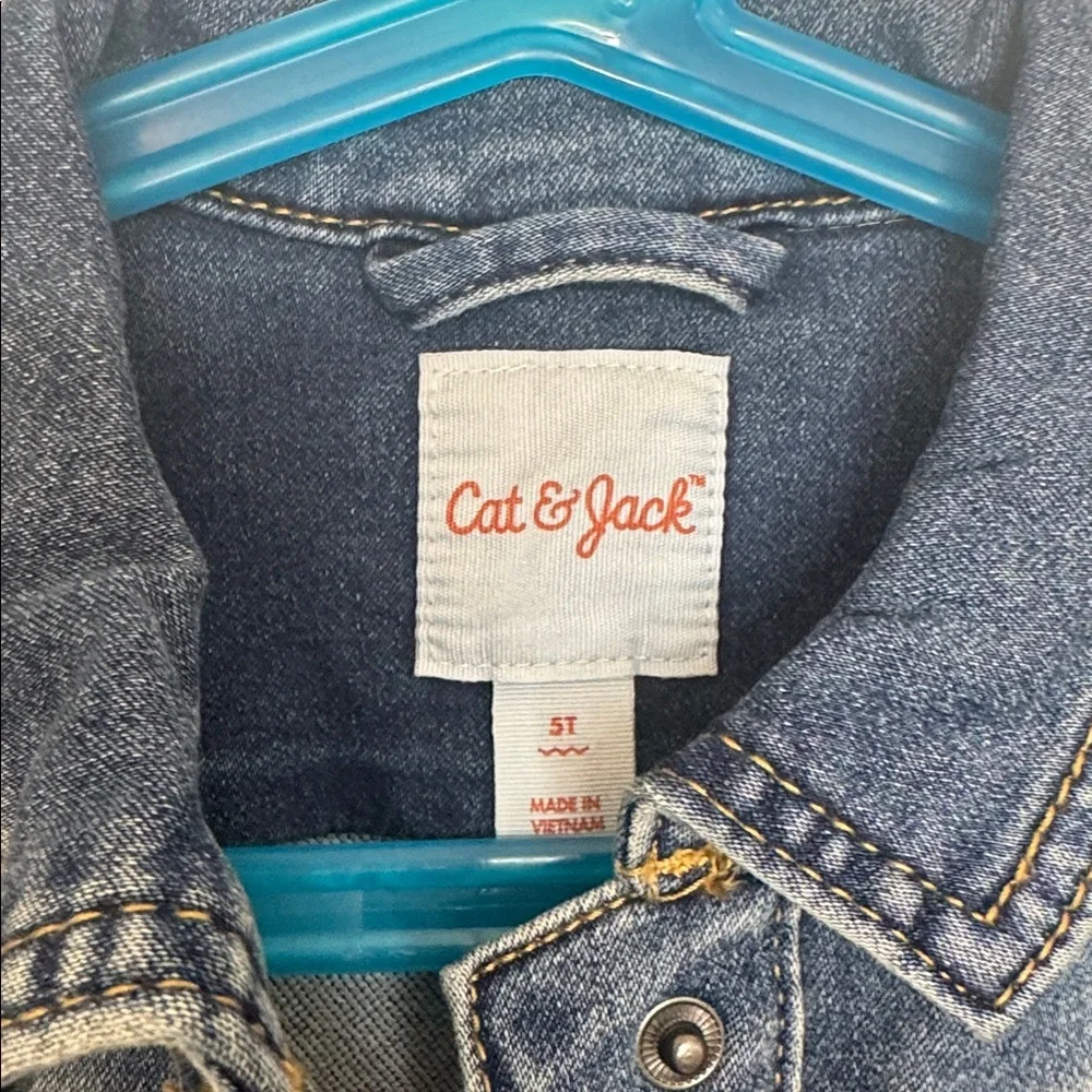 Target Cat & Jack Medium Blue Denim Jacket for Girls. NWT Sz 5T - Picture 3 of 10